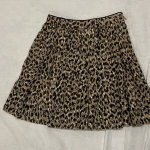 Kate Spade A-Line Skirt in Black, Brown, & Gold Leopard Print